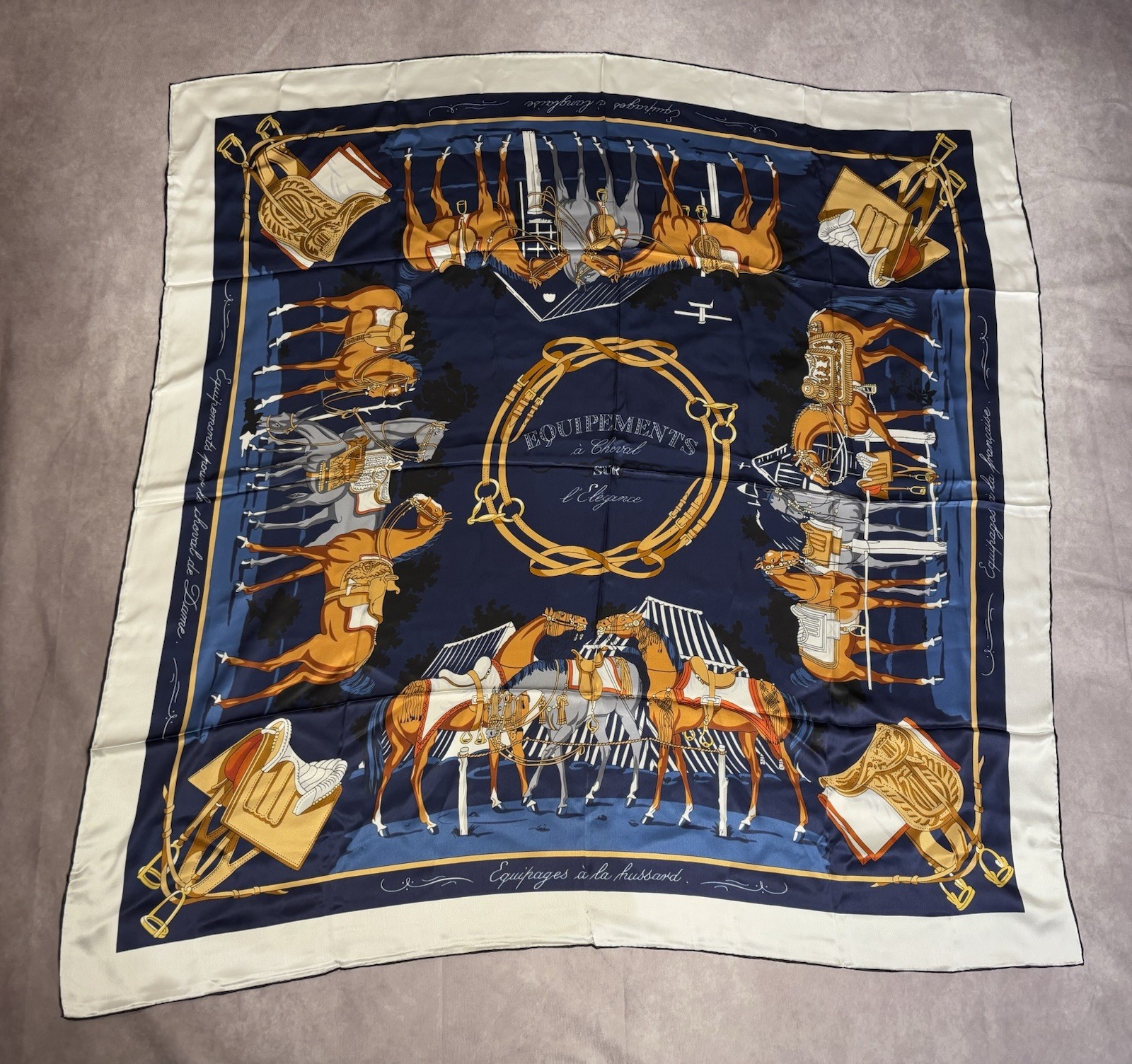 Hermes Equipements A ChevalSur l\'Elegance Scarf 70 Silk Hermes Equipements A ChevalSur l\'Elegance Scarf 70 Silk