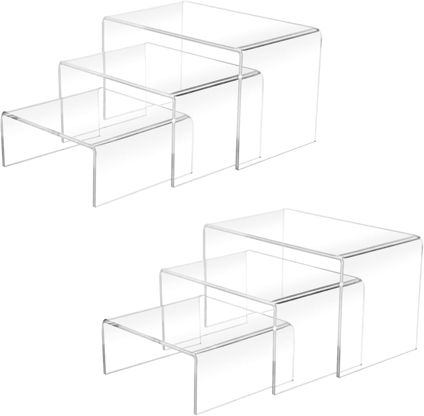 2 Sets Acrylic Display Risers 3 4 5 Inch Clear Cupcake Stand 6PCS