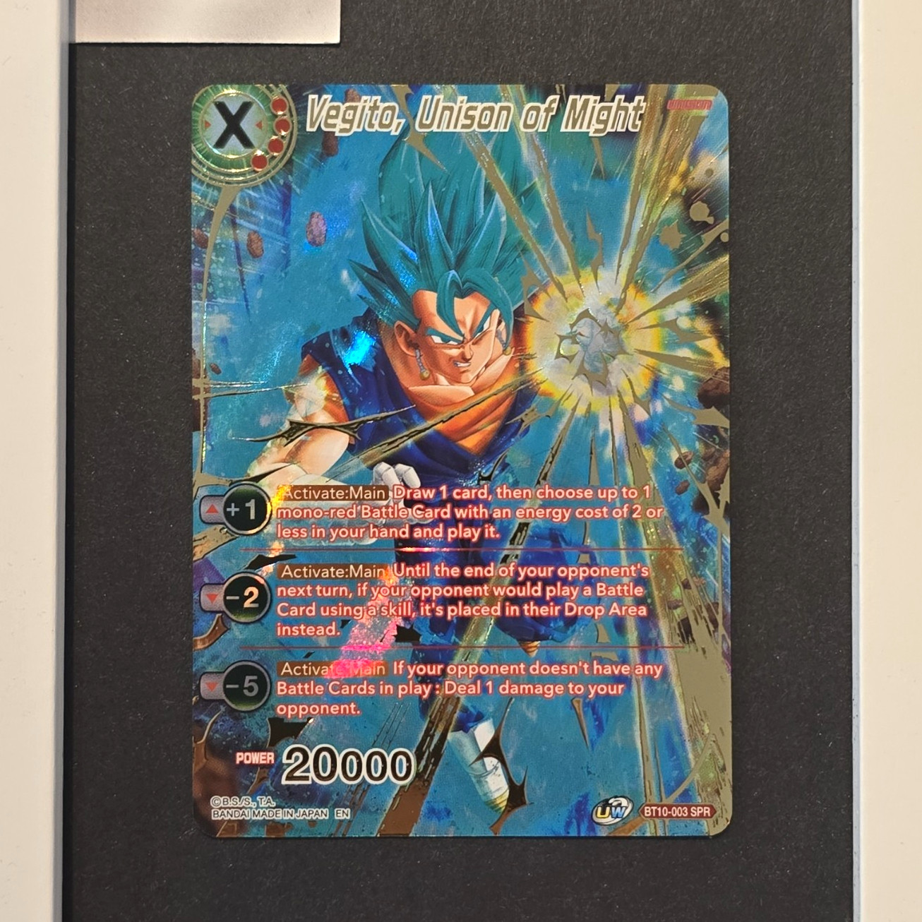 Bandai Vegito, Unison of Might BT10-003 SPR Holo English DBS Bandai Vegito, Unison of Might BT10-003 SPR Holo English DBS