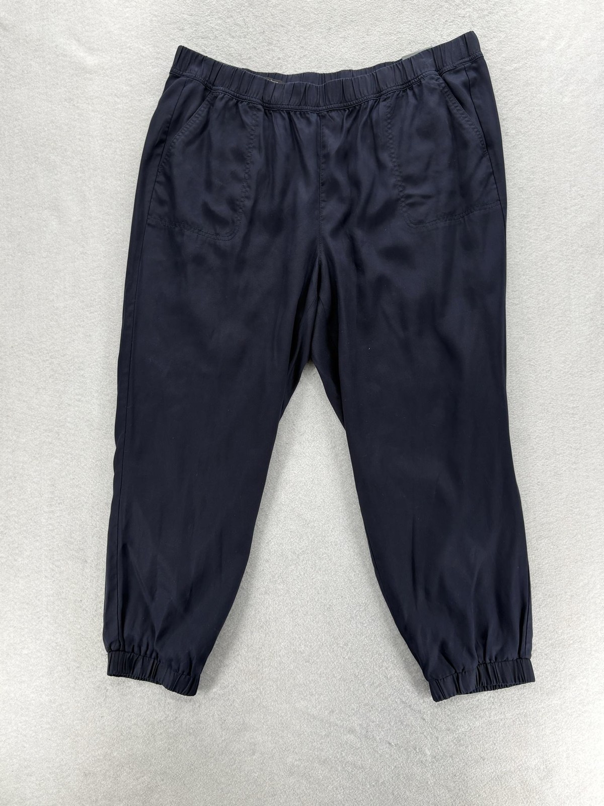 Talbots Joggers Womens 2X Plus Blue Twill Tencel Lyocell Ankle Cuffed Casual NWT