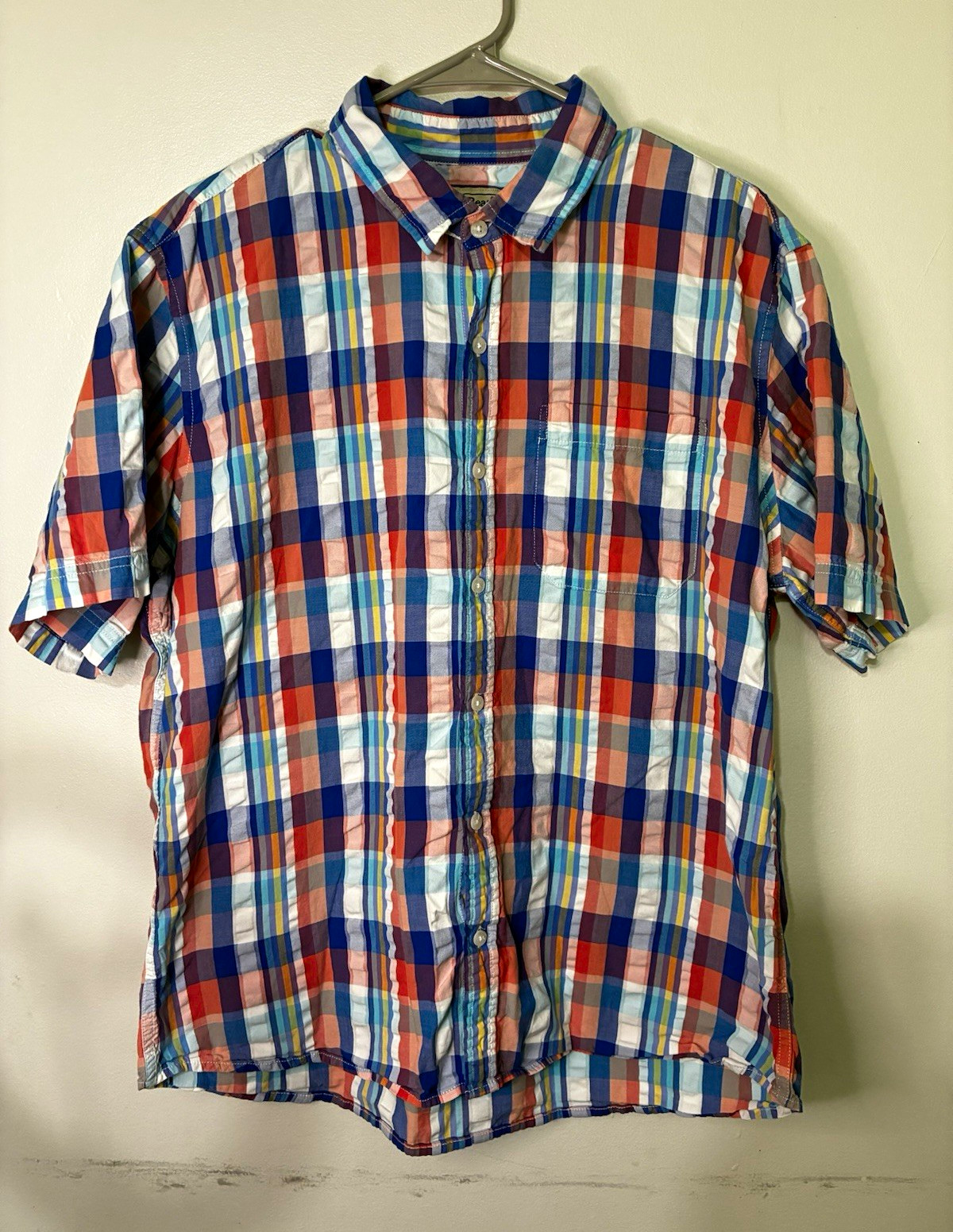 L.L.Bean Men\'s L Regular Slightly Fitted Organic Cotton Plaid Button-Down SS L.L.Bean Men\'s L Regular Slightly Fitted Organic Cotton Plaid Button-Down SS