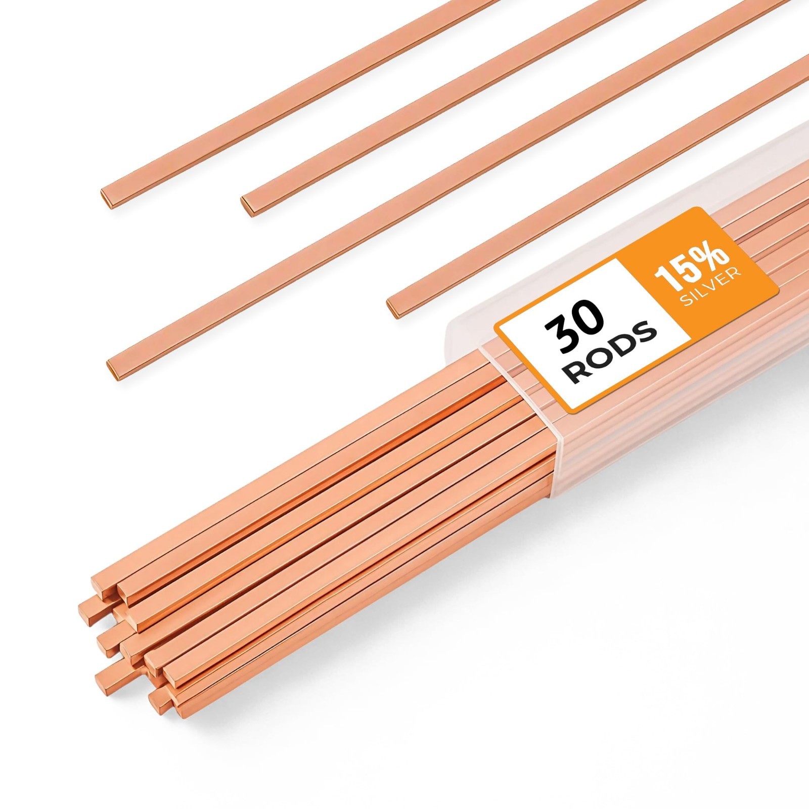 30pcs Silver Brazing Rods 15% Phos Copper Alloy Flat Welding 0.050\ 30pcs Silver Brazing Rods 15% Phos Copper Alloy Flat Welding 0.050\
