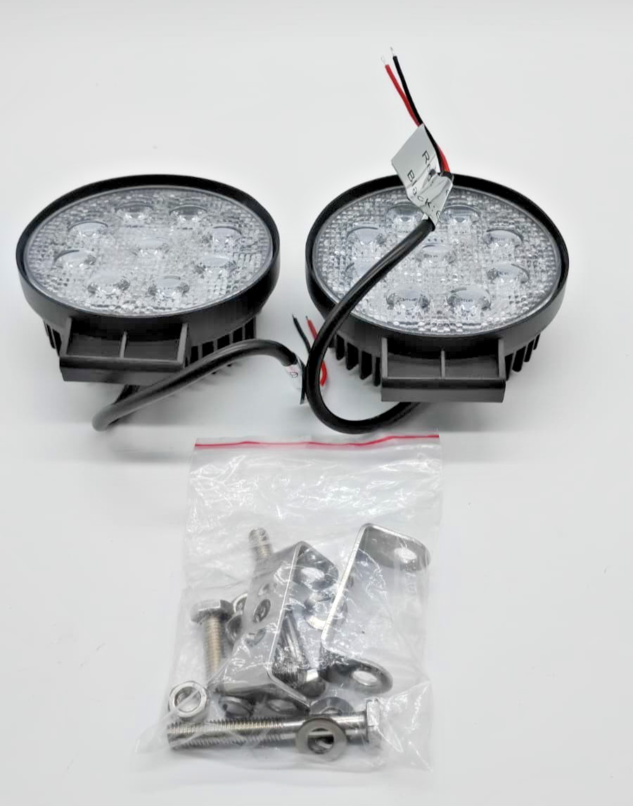Nilight 15016F-B 4.5” 27W Round LED Flood Light Pods Pair Off Road Fog Lights