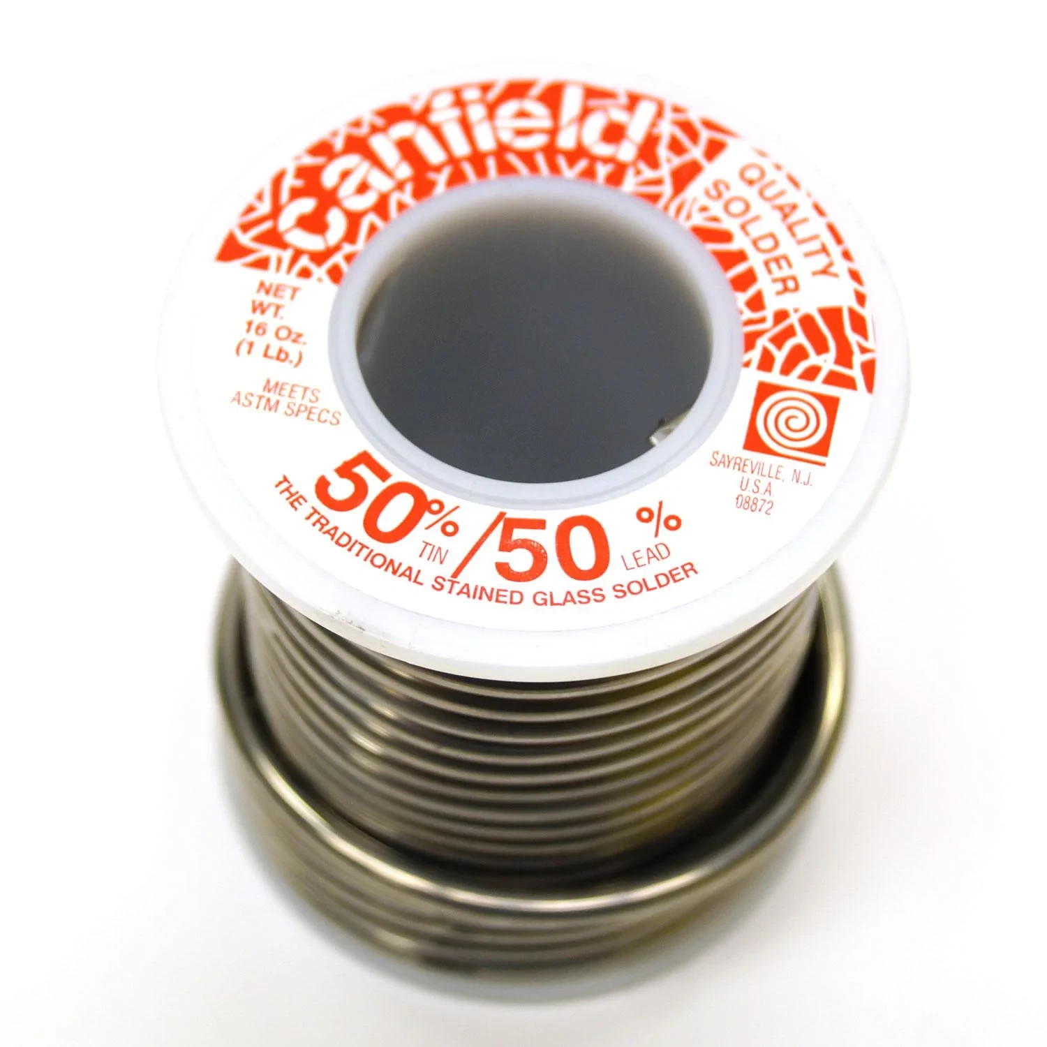 Canfield 50/50 Solder for Stained Glass - 1 lb Spool Lead Tin Alloy Wire