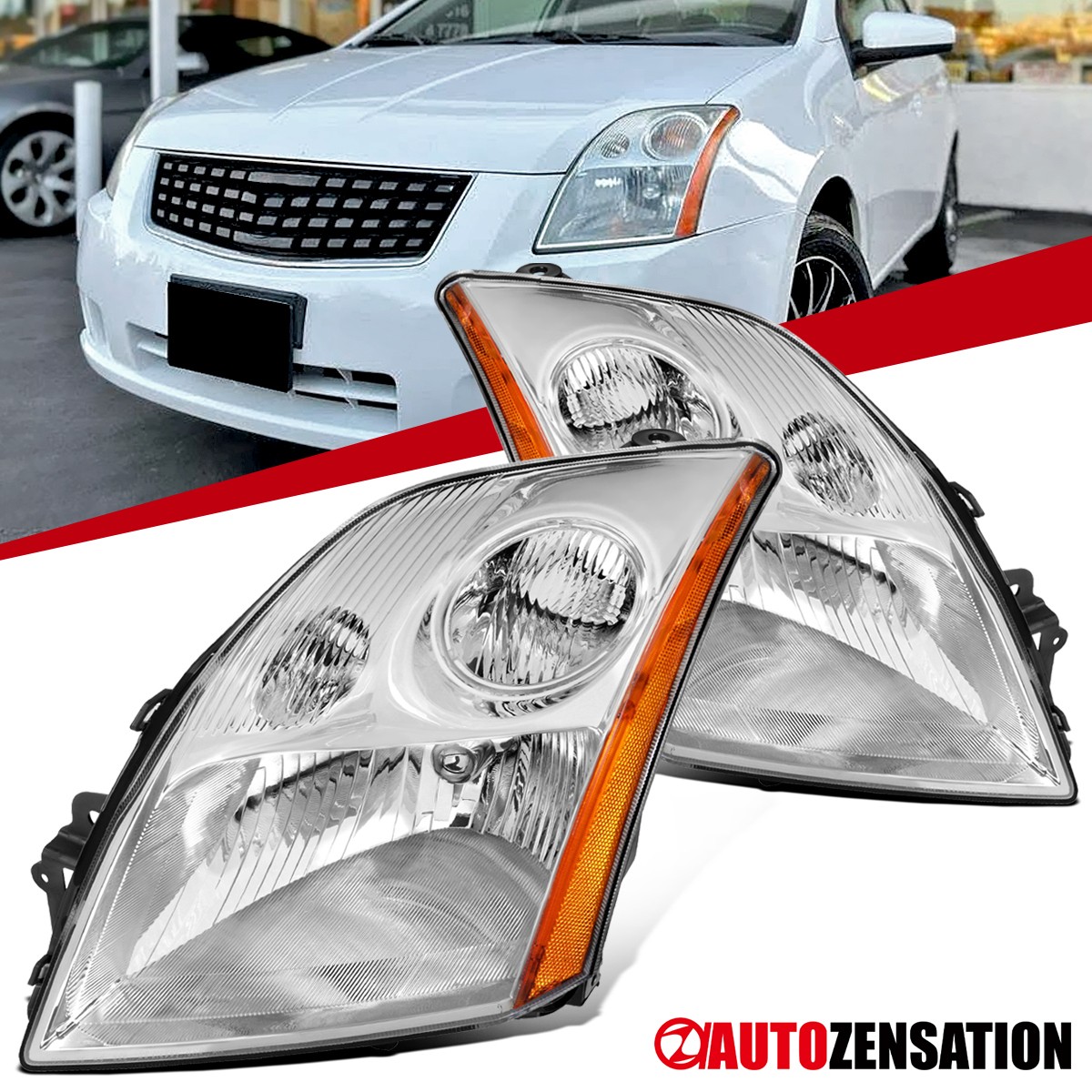 Fit 2007-2009 Sentra Headlights Lamps Assembly Replacement Left+Right 07 08 09 Fit 2007-2009 Sentra Headlights Lamps Assembly Replacement Left+Right 07 08 09