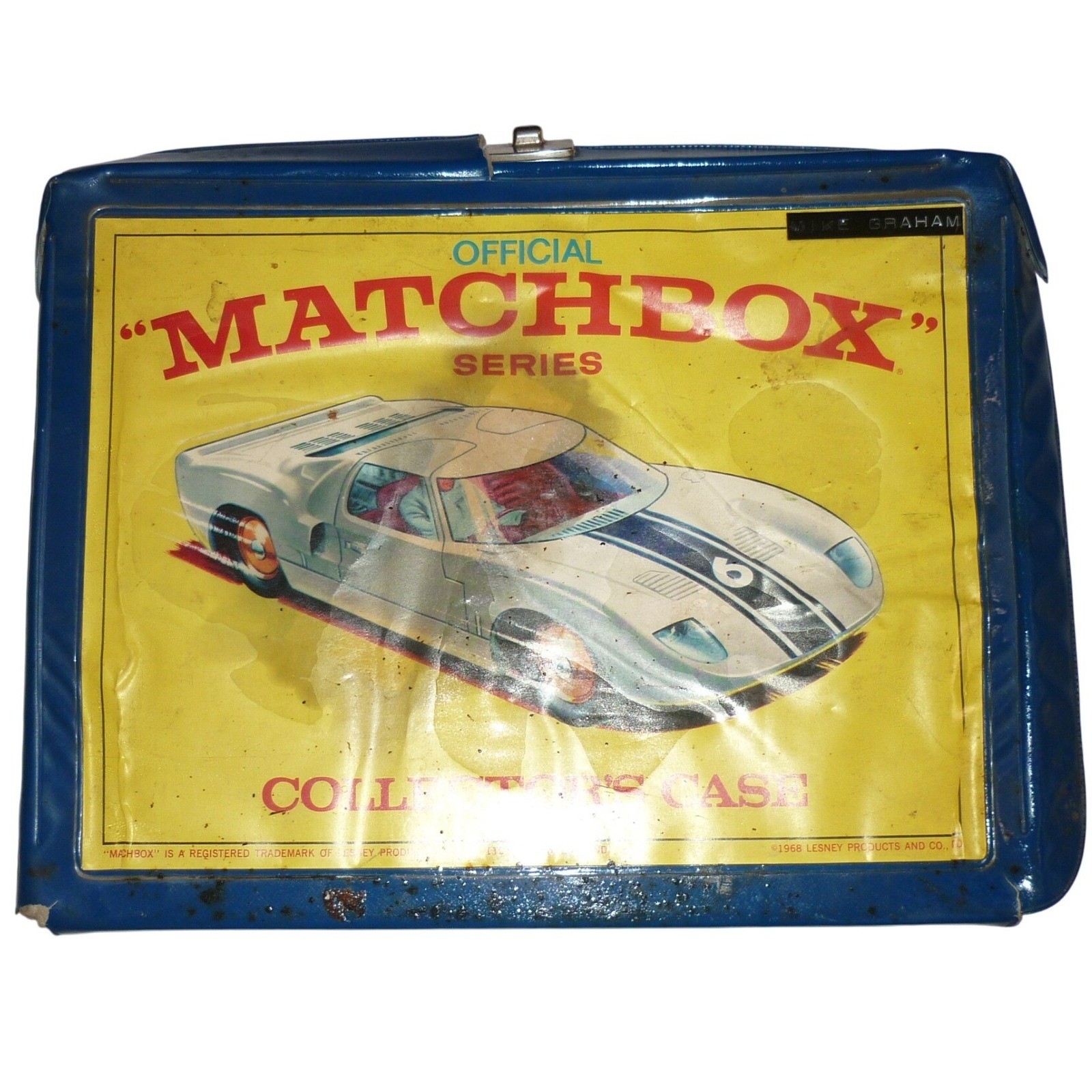 Vintage 1968 Lesney Matchbox Series Official Collector\'s Case Blue Vinyl GT40