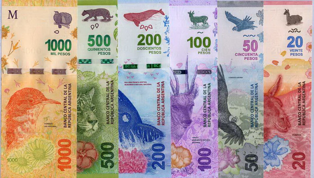 Argentina Set 6 UNC 20 50 100 200 500 1000 Pesos Mixed Year/Prefix P 361-366 NHB