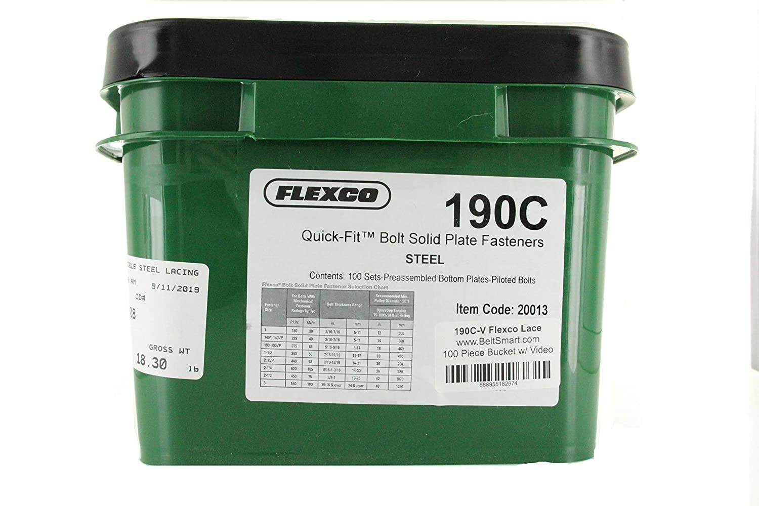 Genuine Flexco 190C Pail of 100 | Style 190 Quick Fit Bolt Solid Plate Fasteners Genuine Flexco 190C Pail of 100 | Style 190 Quick Fit Bolt Solid Plate Fasteners