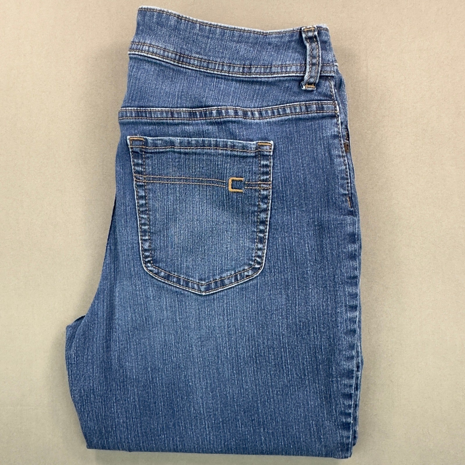 Chico\'s So Slimming Straight Leg Jeans Womens 0.5 Short Blue Excellent Stretch