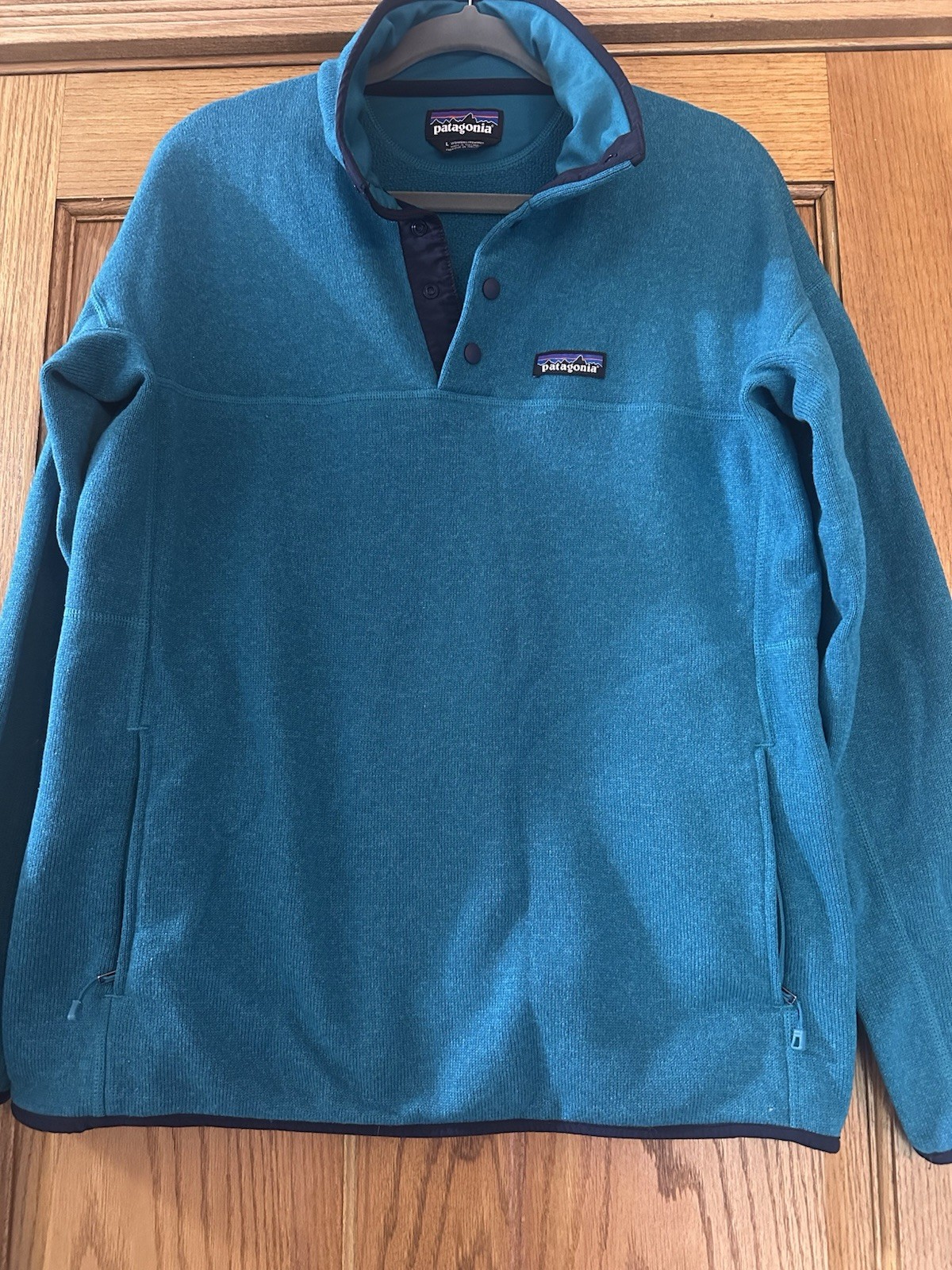 Patagonia Better Sweater Snap-T Pullover Women’s Large Teal Blue Fleece Patagonia Better Sweater Snap-T Pullover Women’s Large Teal Blue Fleece