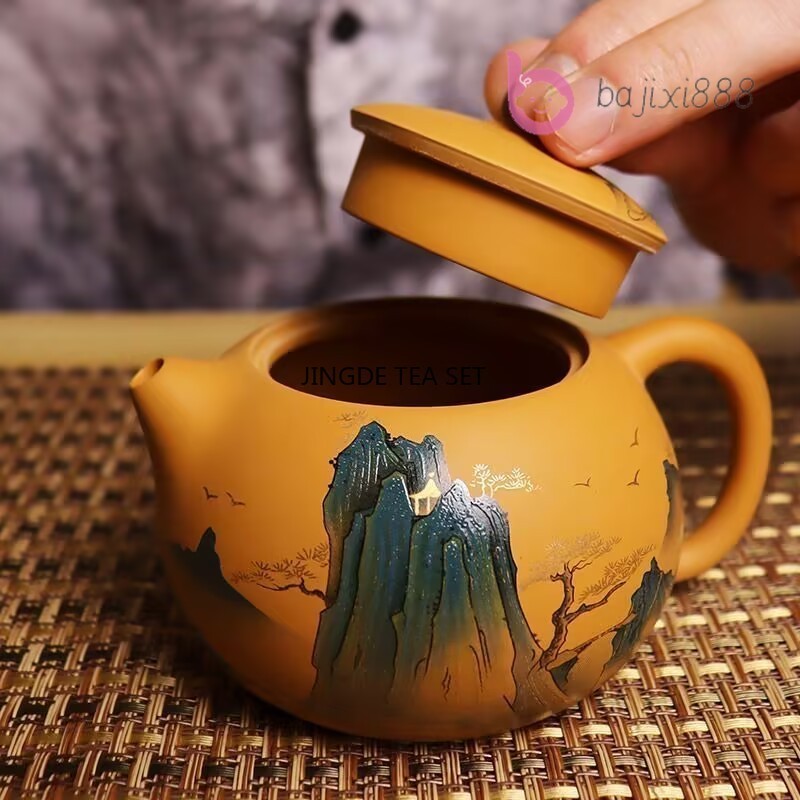 Yixing Purple Clay Teapot Famous Handmade Ball Hole Filter Xishi Tea Pot Kettle