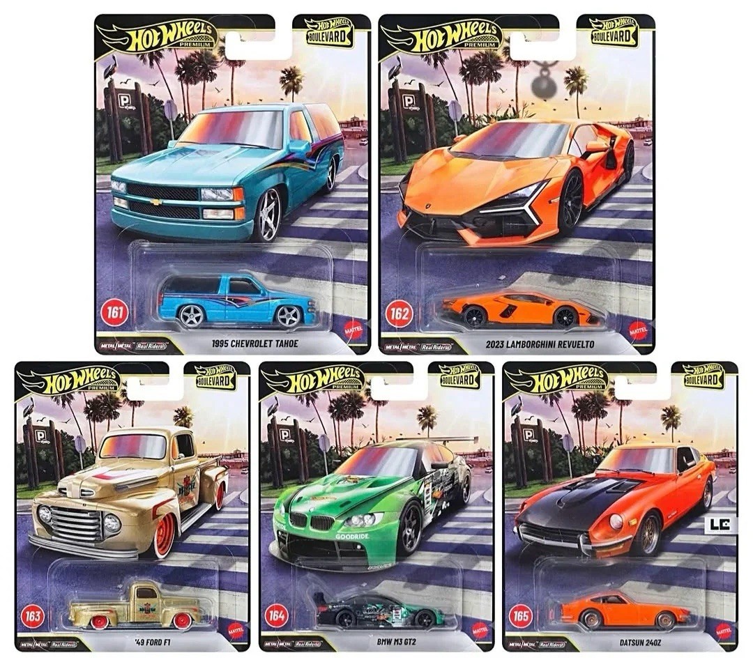 “26 Hot Wheels PREMIUM BOULEVARD K Set Of 5 In Hand “26 Hot Wheels PREMIUM BOULEVARD K Set Of 5 In Hand