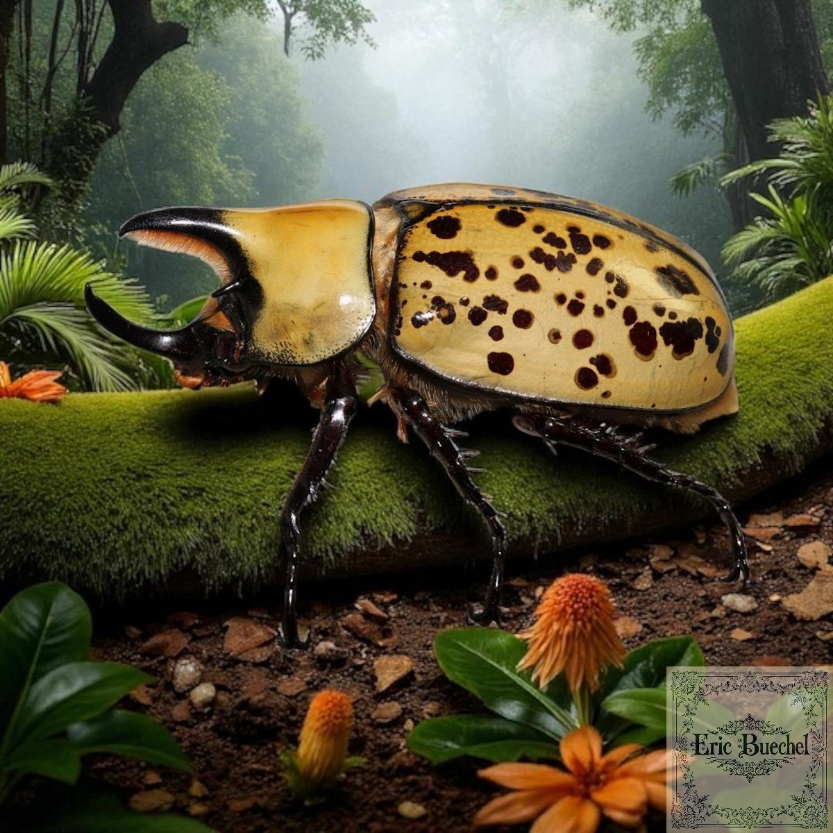 Eastern Hercules Beetle, Dynastes Tityus, by Eric Buechel Giclee Print