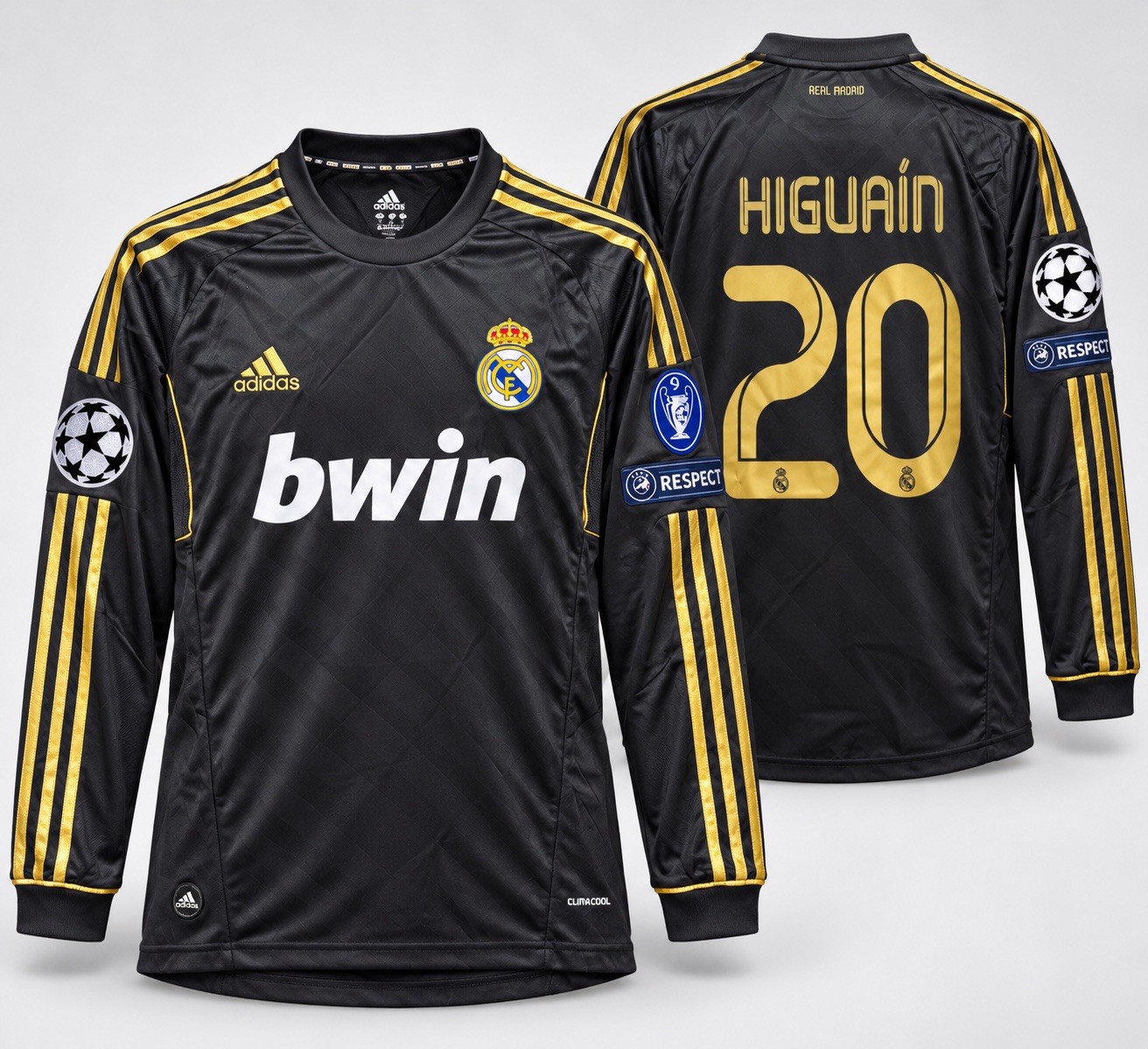Real Madrid 2011/12 Adidas Jersey Away Higuain 20Long Sleeves L XL Retro Vintage