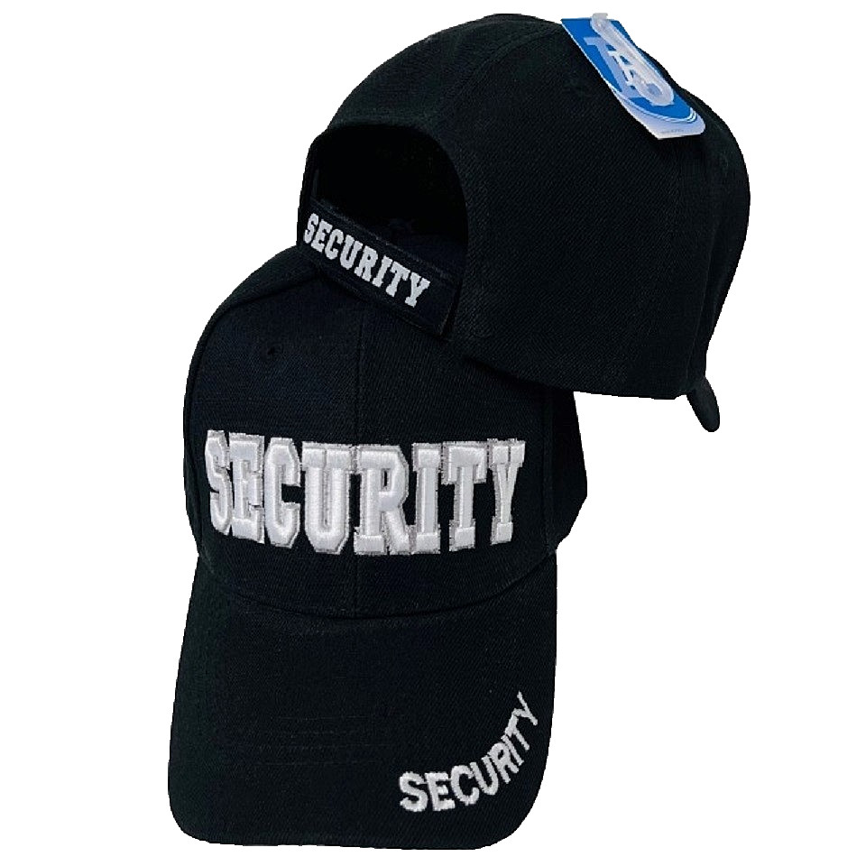 Black SECURITY 3D Embroidered Adjustable Vented Baseball Hat Ball Cap BOXED New