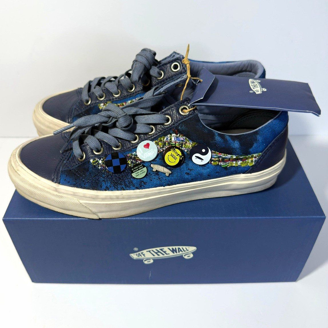 VANS Era Blue Canvas Lace-Up Sneakers Men\'s US 9 EU 42 Comfort Logo