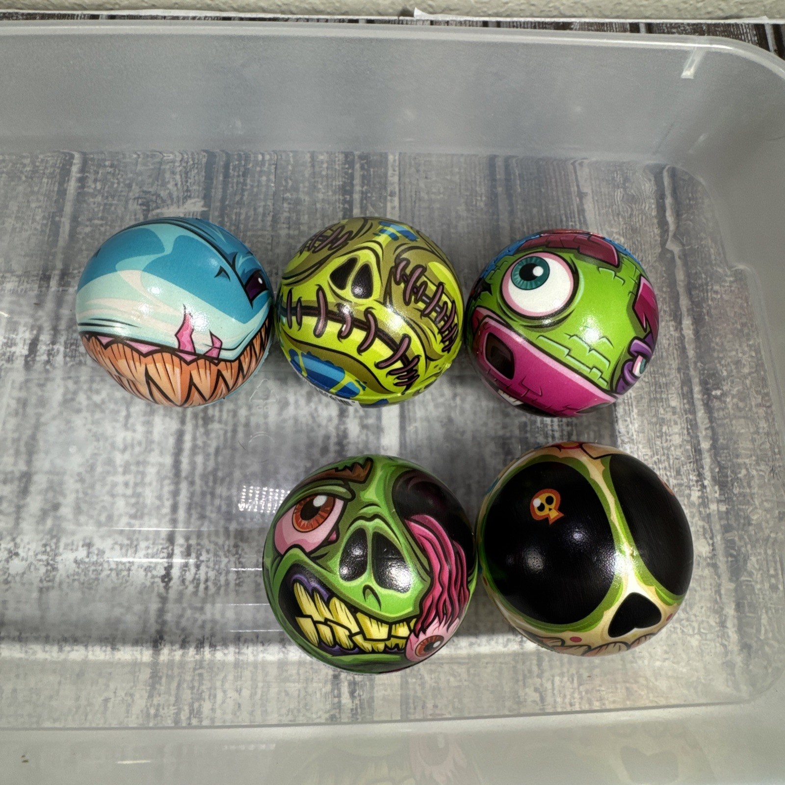 Set of 5 Bad Balls Foam Mad Ball Vending Machine Prize Toy VTG Y2K Monster KO