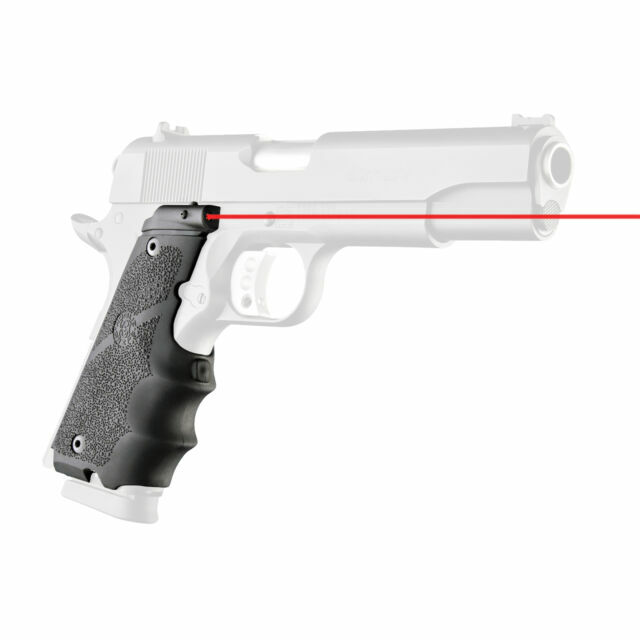 Hogue 45080 Government Rubber Laser Grip with Finger Grooves - Hogue 45080 Government Rubber Laser Grip with Finger Grooves -