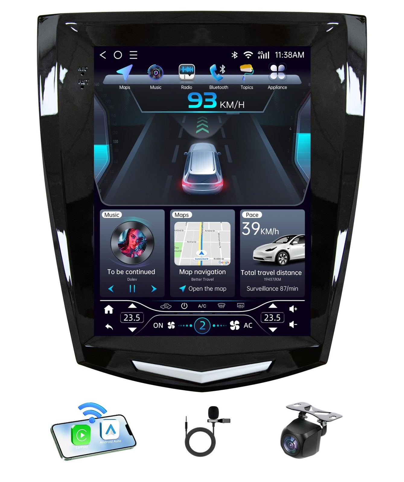 Car Radio 8Core 64G IPS Screen Carplay HU for Cadillac ATS XTS SRX CTS 2013-2018