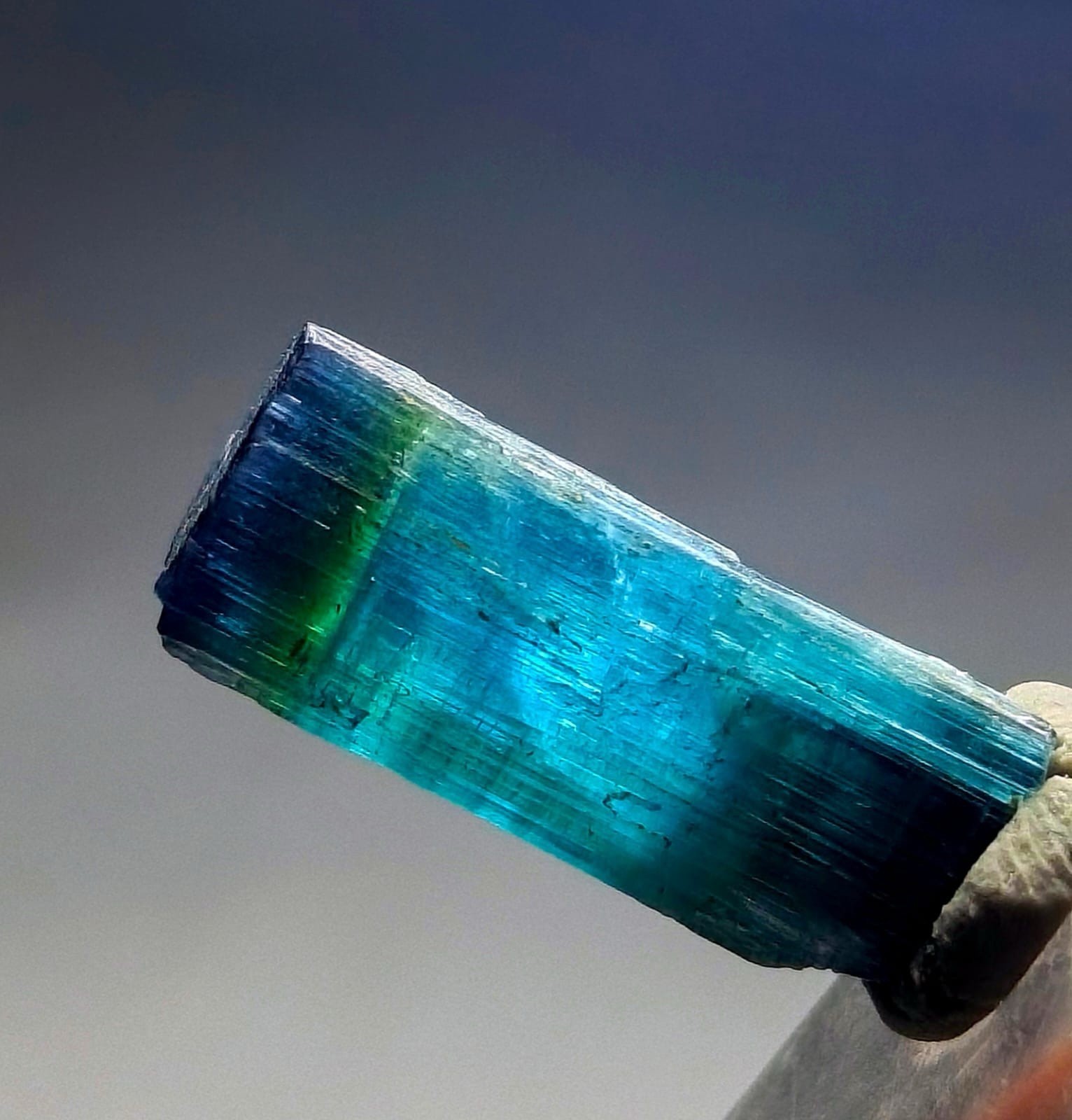 Amazing Indicolite Terminated Tourmaline Crystal From Afghanistan