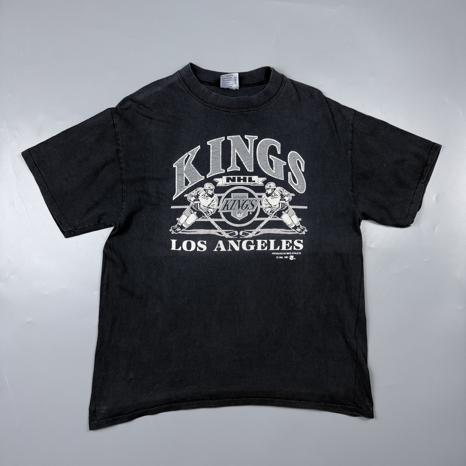 Vintage 1991 LA Kings NHL T Shirt XL Black Single Stitch Hockey Los Angeles 90s