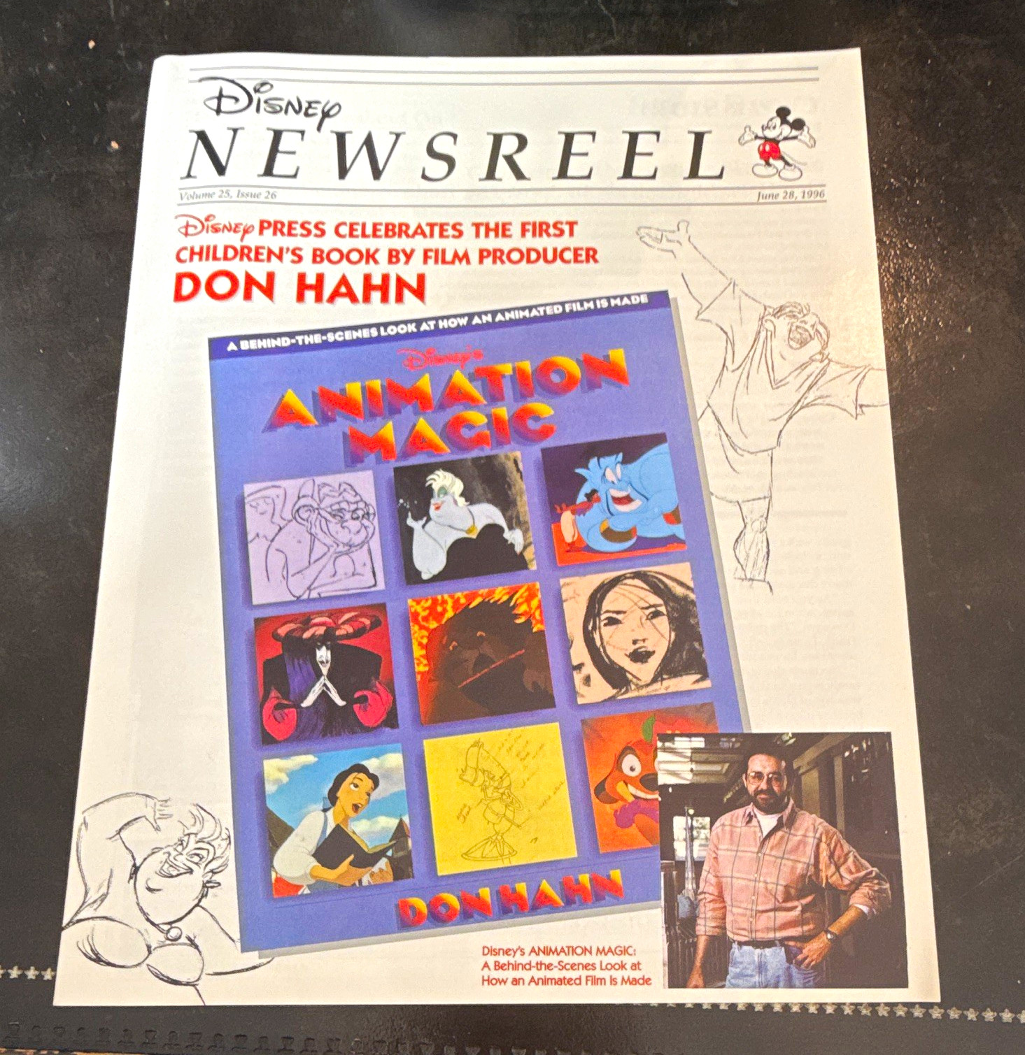Disney Newsreel Disney Press Disney's Animation Magic Don Hahn 6/28/96