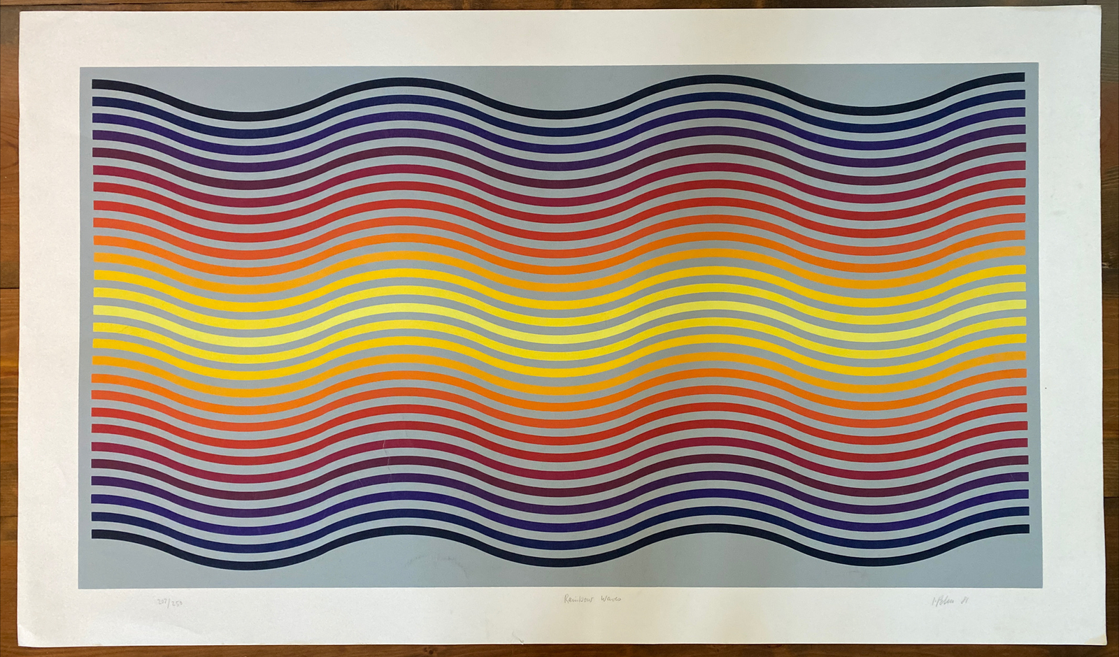 Jurgen Peters “Rainbow Waves” Signed Lithograph 1981 Original