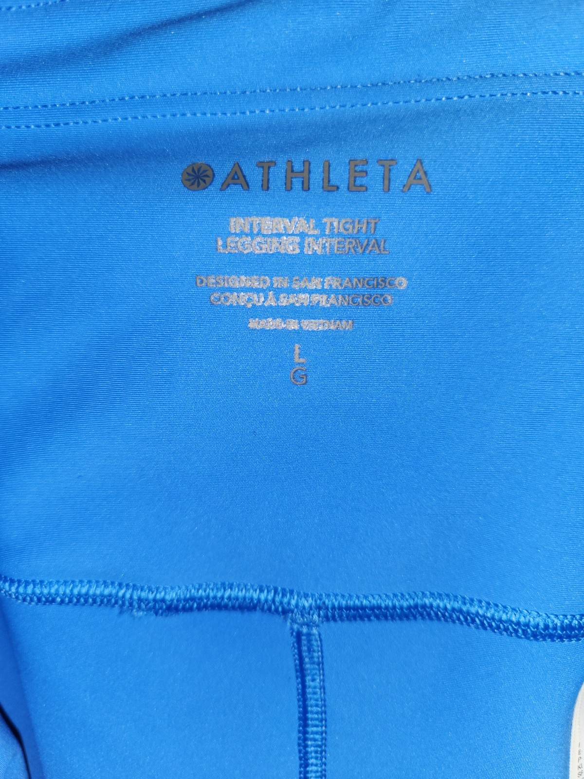 Athleta Interval High Rise Leggings Women\'s Large Blue Compression Tight 821433