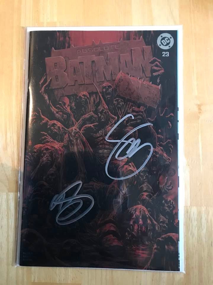 Absolute Batman #23 Red Trade Foil by Mark Brooks -Sig. by Brooks & Snyder-COA Absolute Batman #23 Red Trade Foil by Mark Brooks -Sig. by Brooks & Snyder-COA