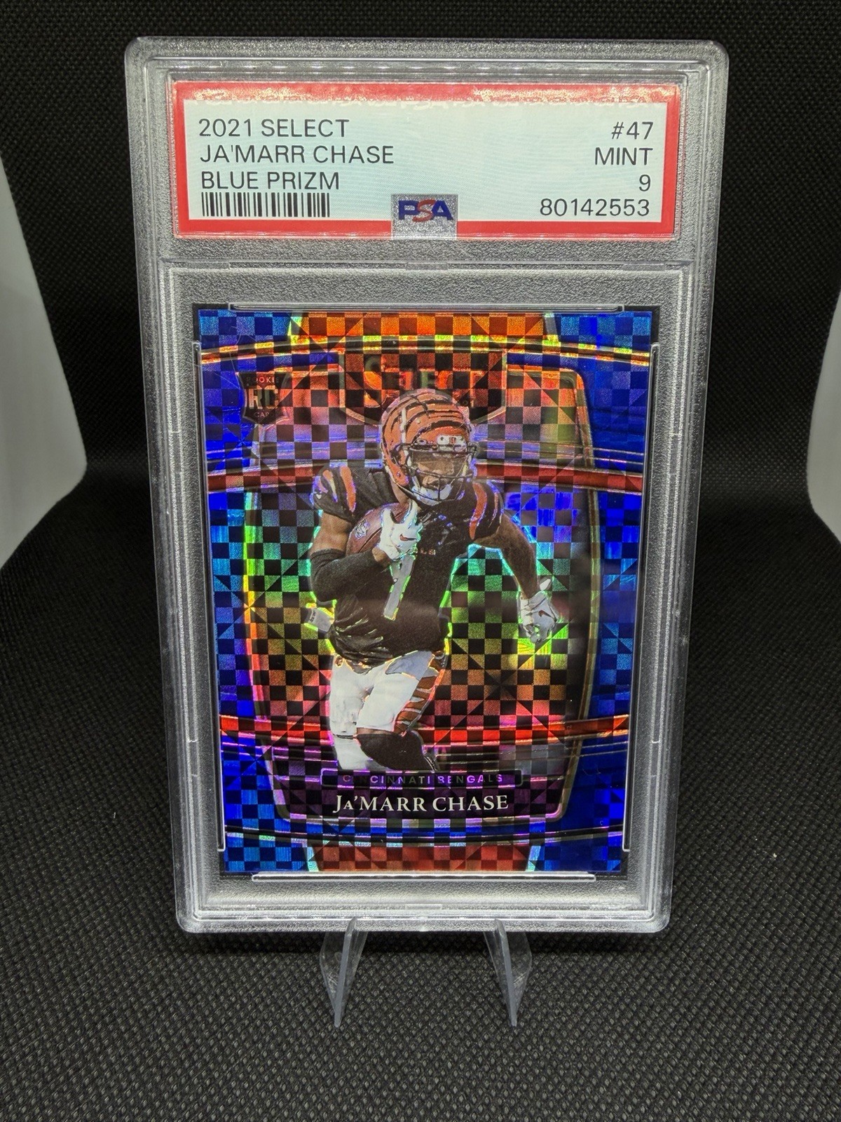 Panini 2021 Select Concourse Ja\'Marr Chase #47 Blue Prizm 99/199 RC PSA 9 Panini 2021 Select Concourse Ja\'Marr Chase #47 Blue Prizm 99/199 RC PSA 9