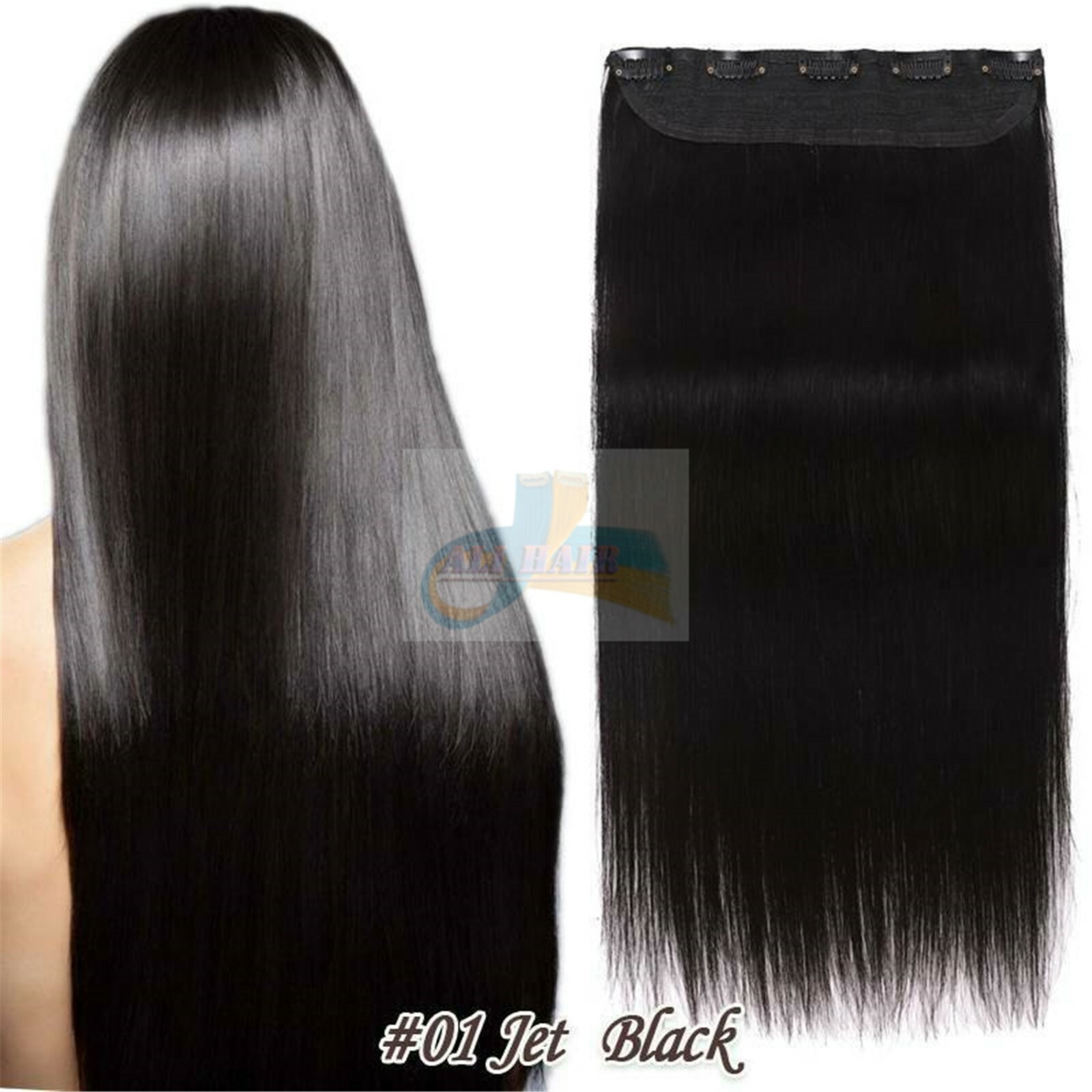 250g 5Clips On One Piece Thickest Weft Clip In Real Human Hair Black Blond Brown