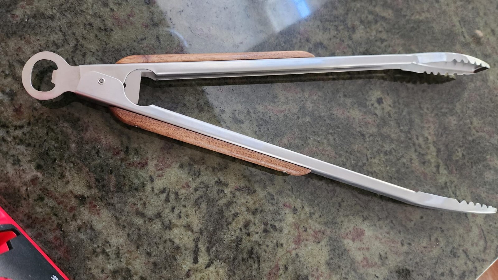 Wood Handled Grill Tongs 19.5\
