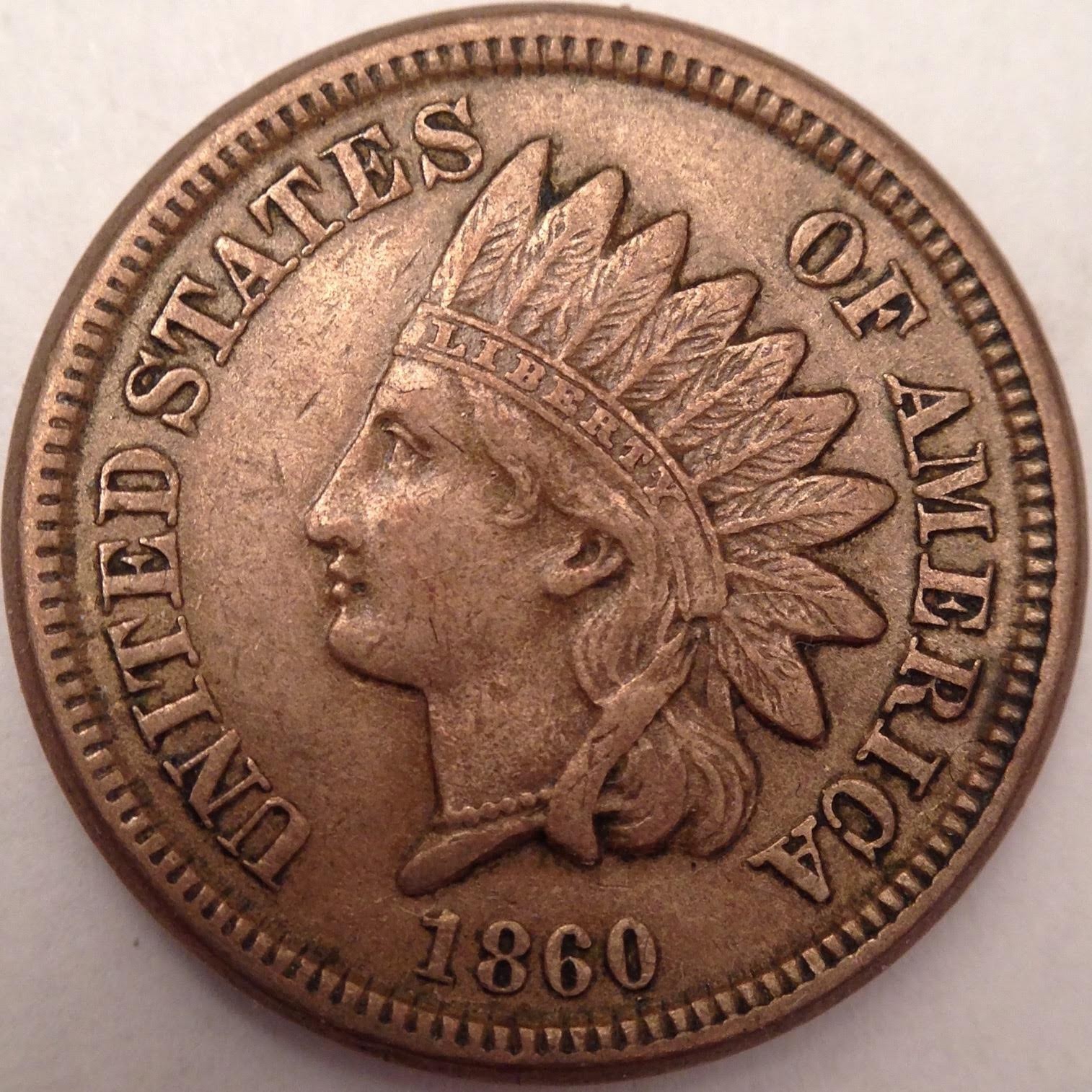 1860 Indian Head Cent - Fantastic Coin - Really Tough To Find in This Condition