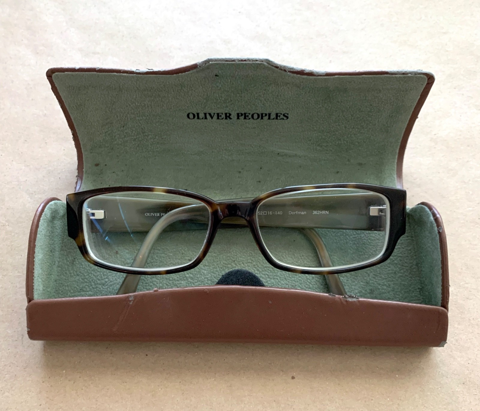 ∞ OLIVER PEOPLES Tortoise/Gray Dorfman Rectangle Eyeglasses Frames 52-16-140 ∞