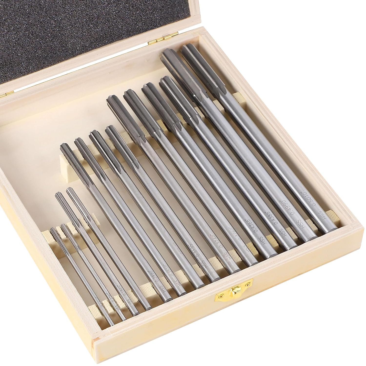 14Pcs HSS Chucking Reamer Set, 0.1240\