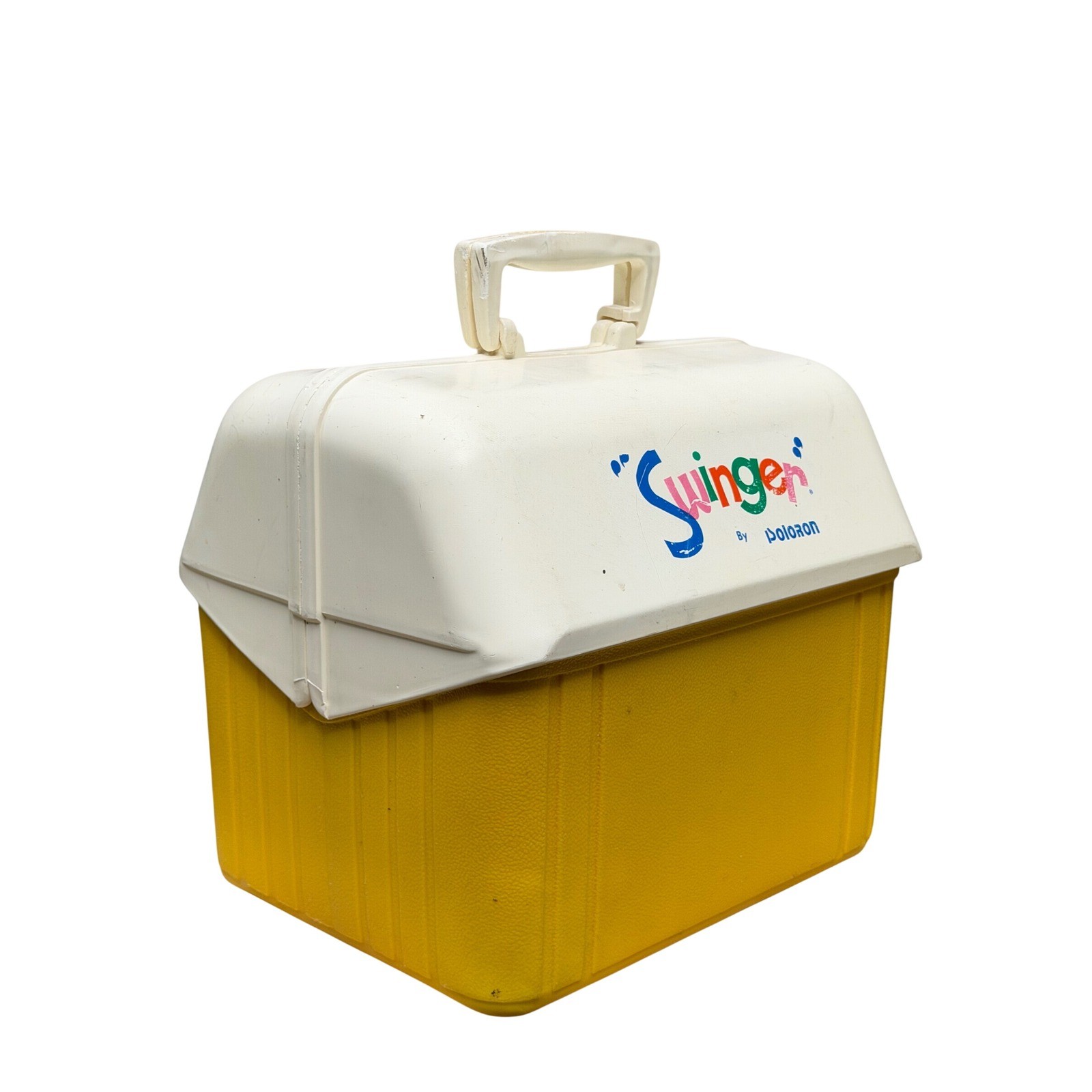 Poloron Swinger Cooler Vintage 1970s Plastic Yellow Cream Made in USA
