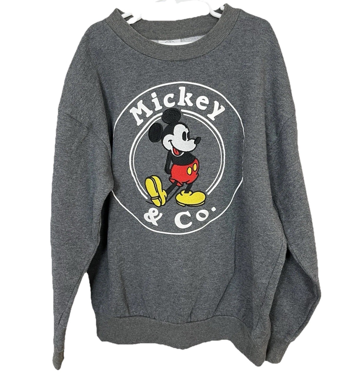 Disney Mickey & Co. Pullover Sweater Gray Size Adult XS / Youth L Disney Mickey & Co. Pullover Sweater Gray Size Adult XS / Youth L