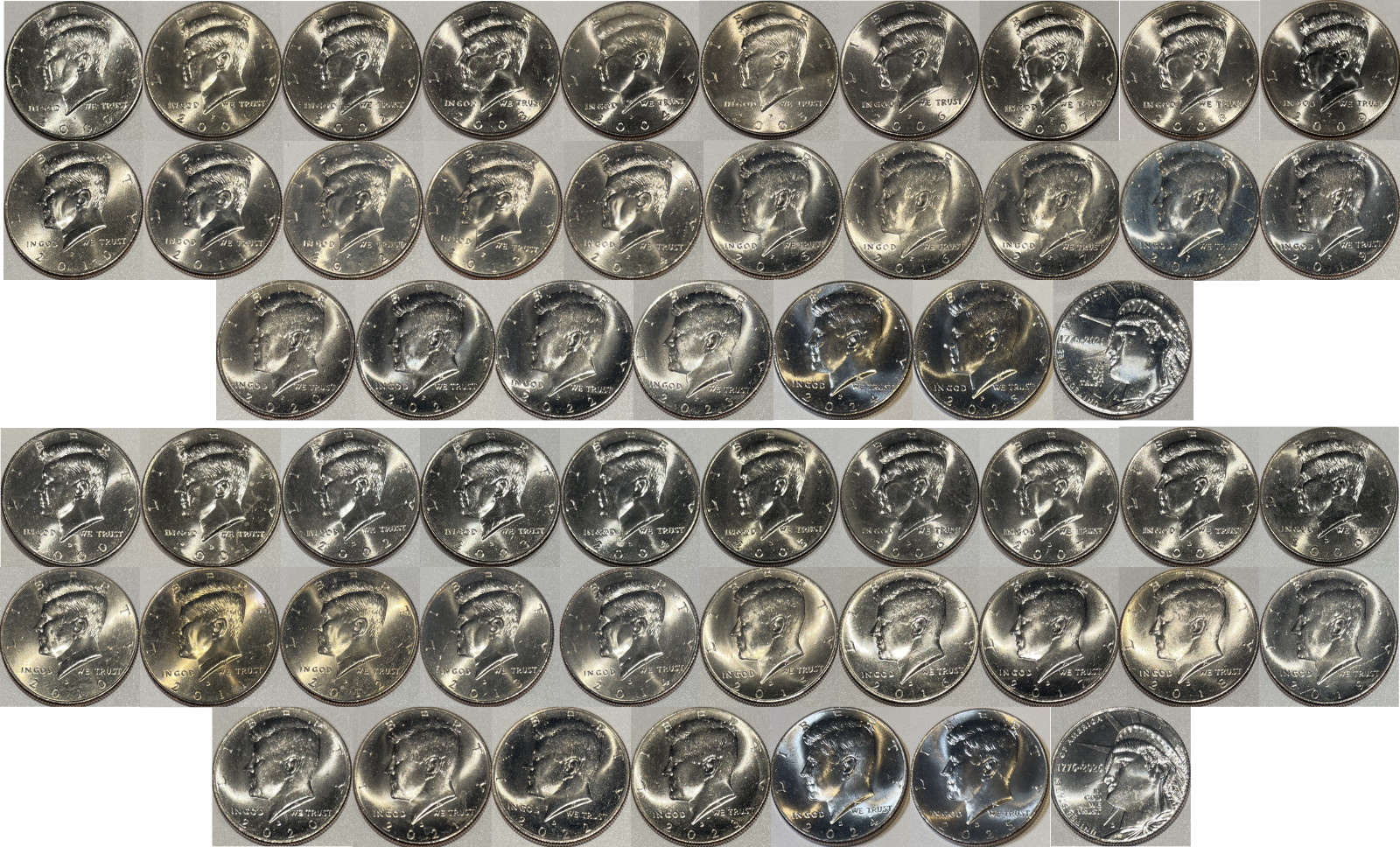 2000 - 2026 KennedySesquicent Half 54 Coin Uncirculated PD Set Mint Rolls/Bags