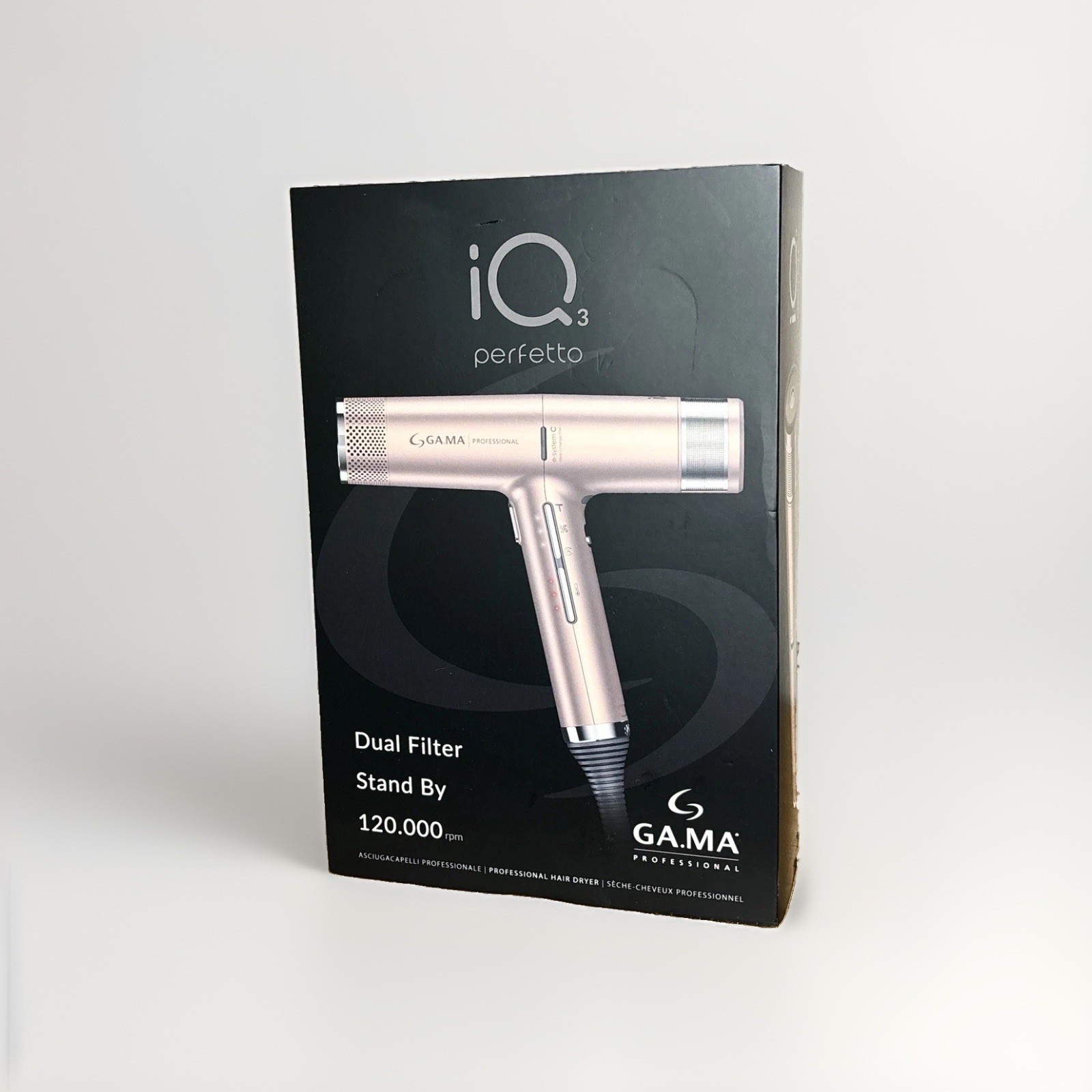 GA.MA Gama Professional iQ3 Perfetto Pink Hair Dryer w Diffuser & Nozzles NIB