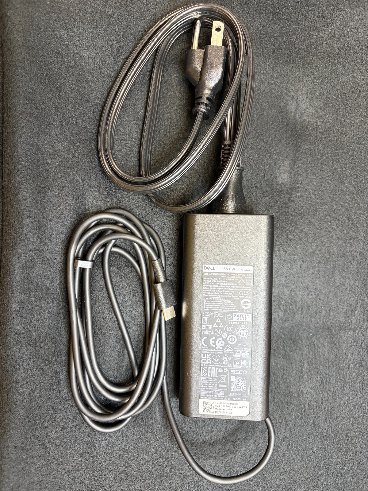 BRAND NEW GENUINE OEM Dell 65W AC/DC USB-C Chromebook Laptop Charger
