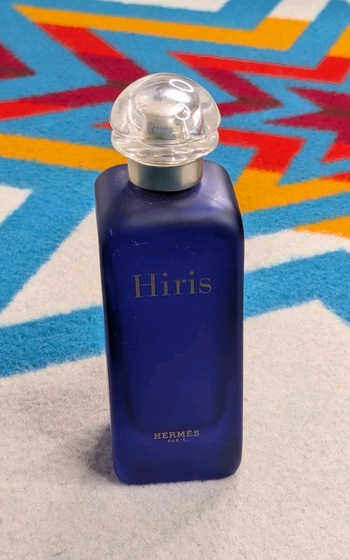 Vintage Hermes Paris Hiris Perfrime 3.3 Oz 100 ML Bottle Full Vintage Blue 