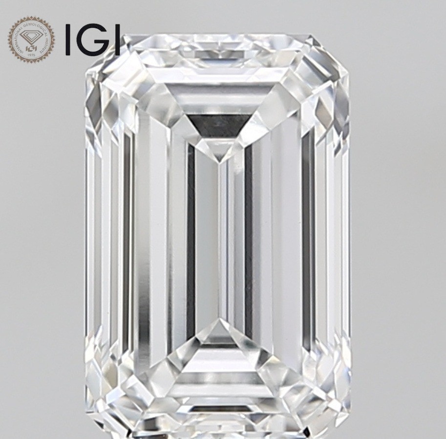 3.59 Ct Emerald Cut IGI Certified Lab Grown CVD Diamond E Color VS1 Clarity