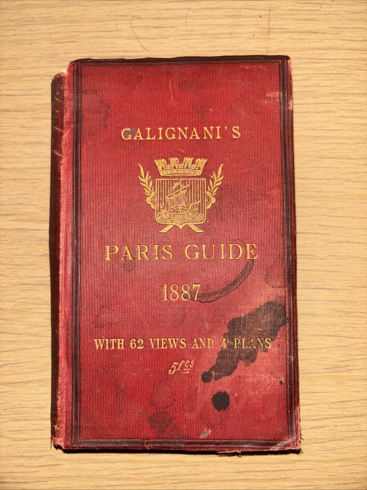 Antique 1887 Book: Galignani's Illustrated Paris Guide w/ Railway Map of England Antique 1887 Book: Galignani's Illustrated Paris Guide w/ Railway Map of England