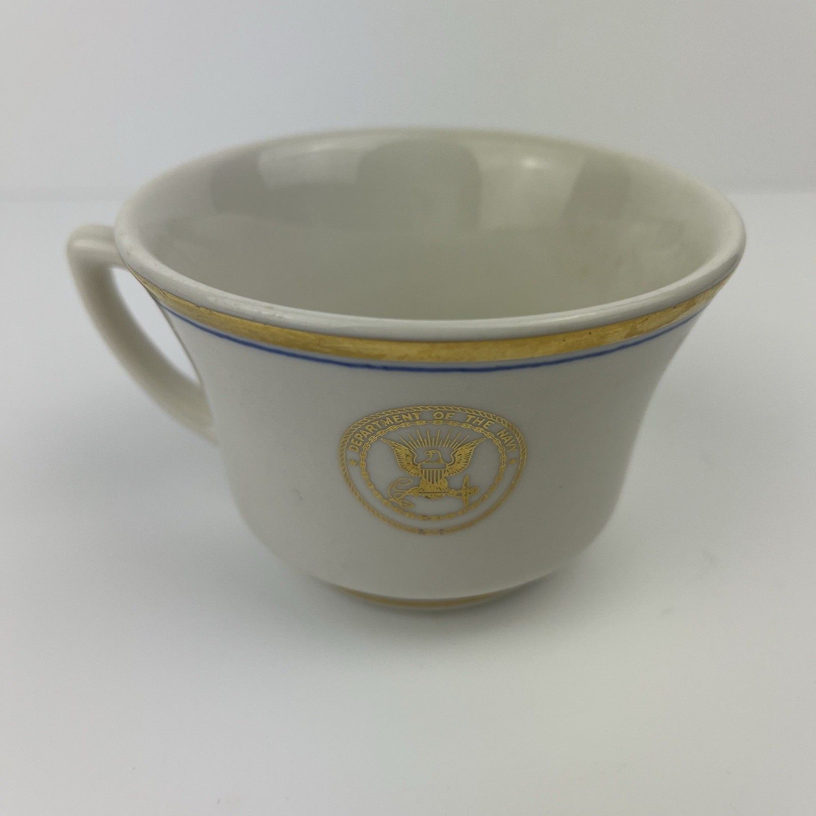 Vintage 1960s US Navy Officers Wardroom Coffee Cup Walker China Gold Seal Blue Vintage 1960s US Navy Officers Wardroom Coffee Cup Walker China Gold Seal Blue