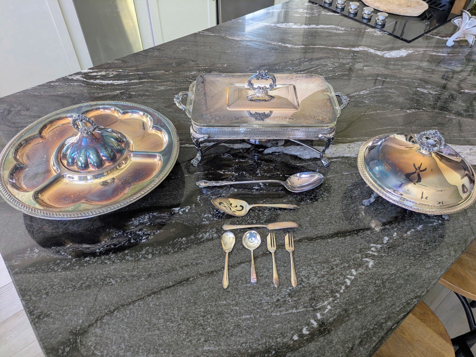 Vintage F.B. Roger’s Silver Company Silver Plate Set - 3 Piece Set & Utensils
