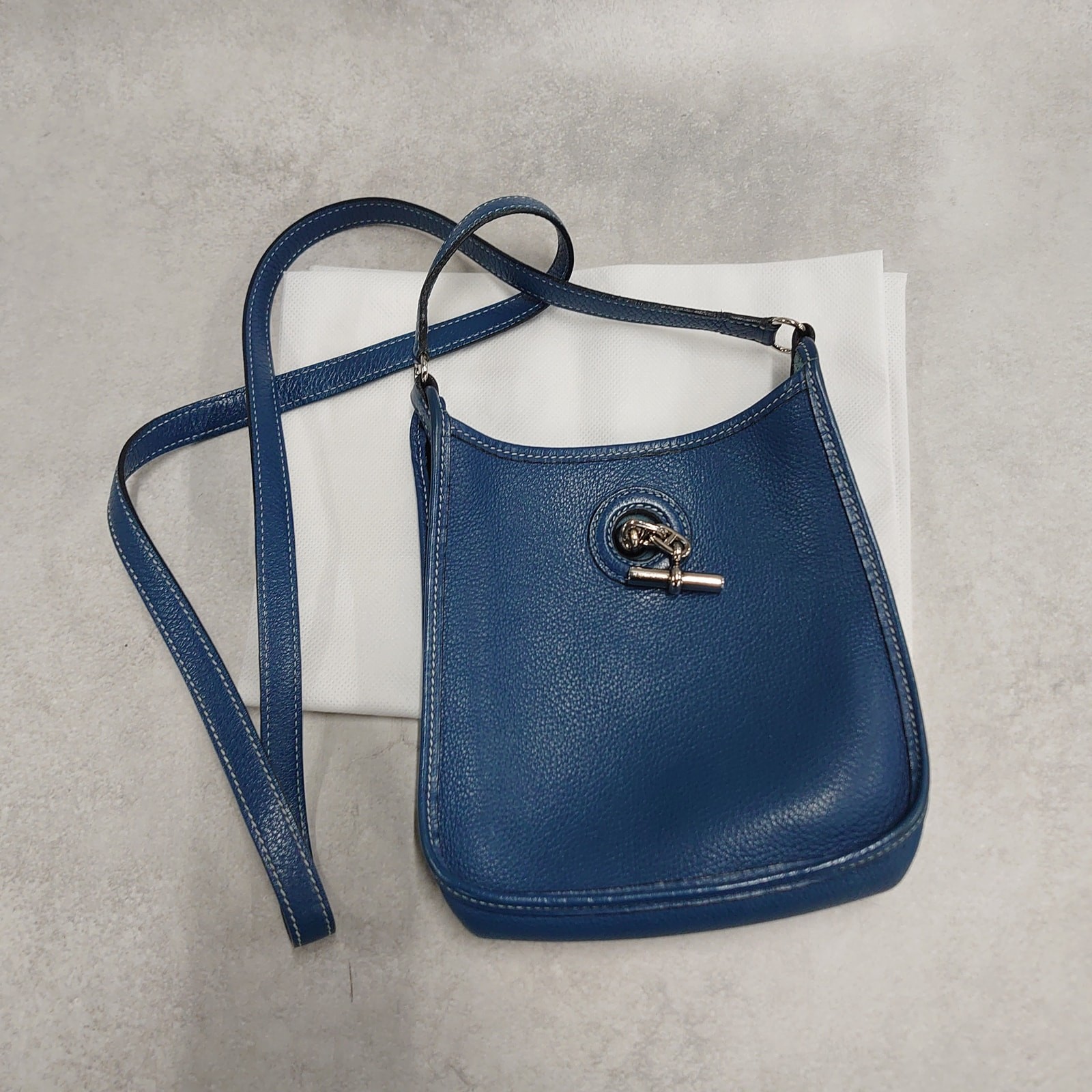HERMES Vespa TPM blue Shoulder Bag AUTHENTIC