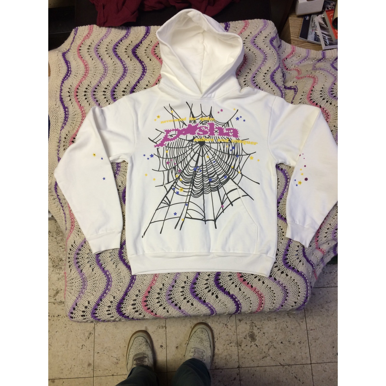 Pusha T (S) Spider Hoodie Nevermind the Spider, Endure and Conquer Unworn Pusha T (S) Spider Hoodie Nevermind the Spider, Endure and Conquer Unworn