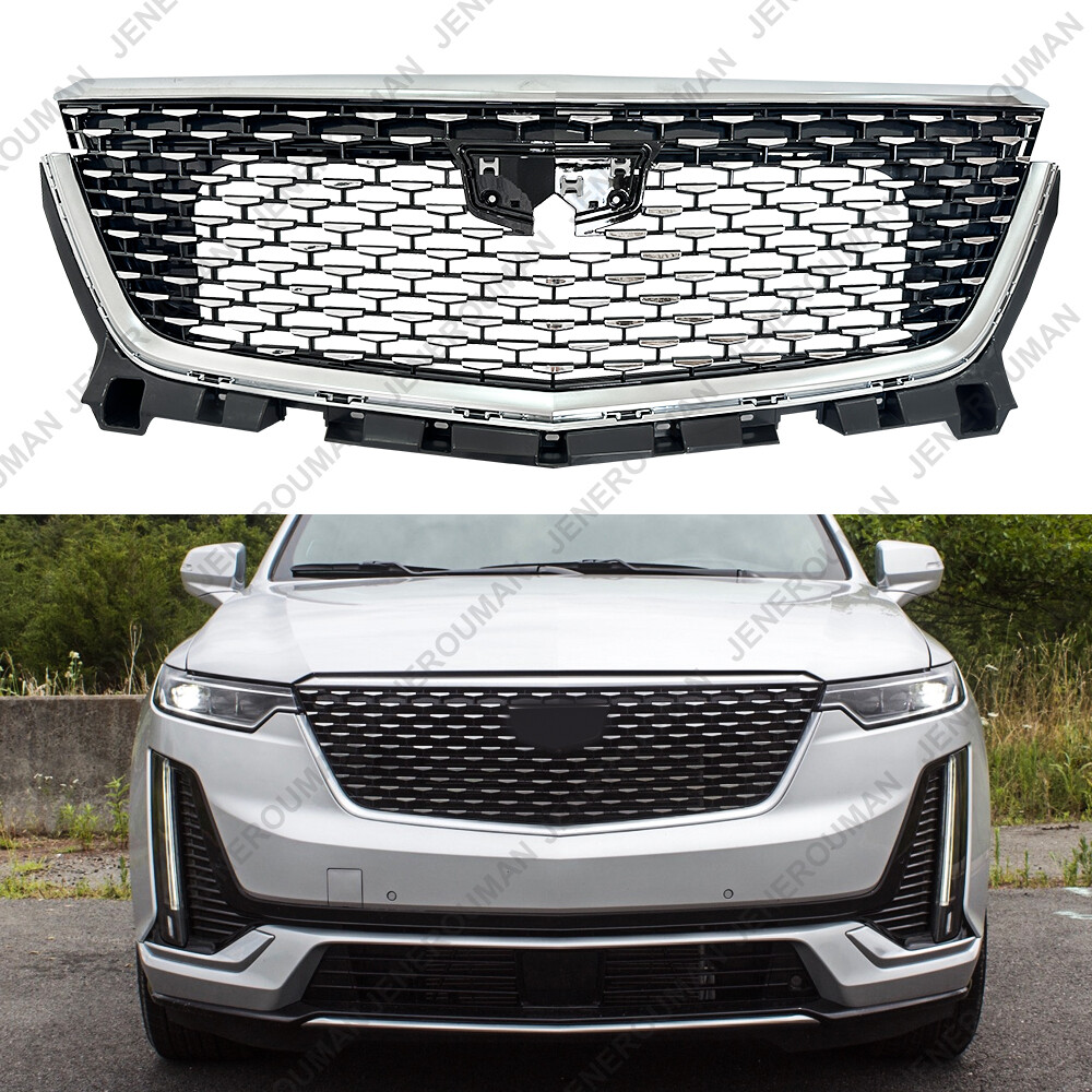 Chromed Grill Front Upper Grille For 2020-2025 Cadillac XT6 Without Camera Hole