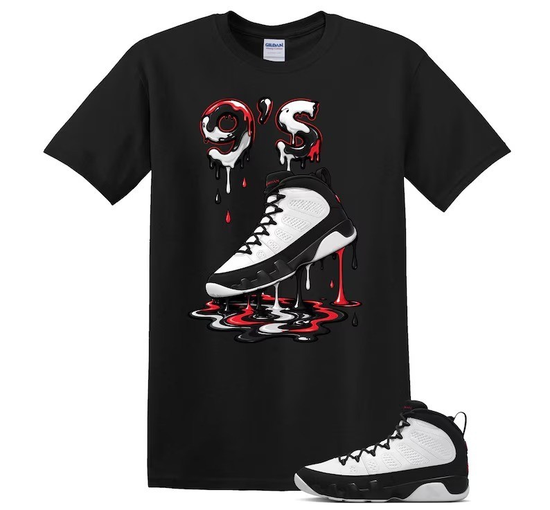 Dripping Shoe 9'S Sneaker Shirt to Match Jordan 9 Retro OG Space Jams Matching