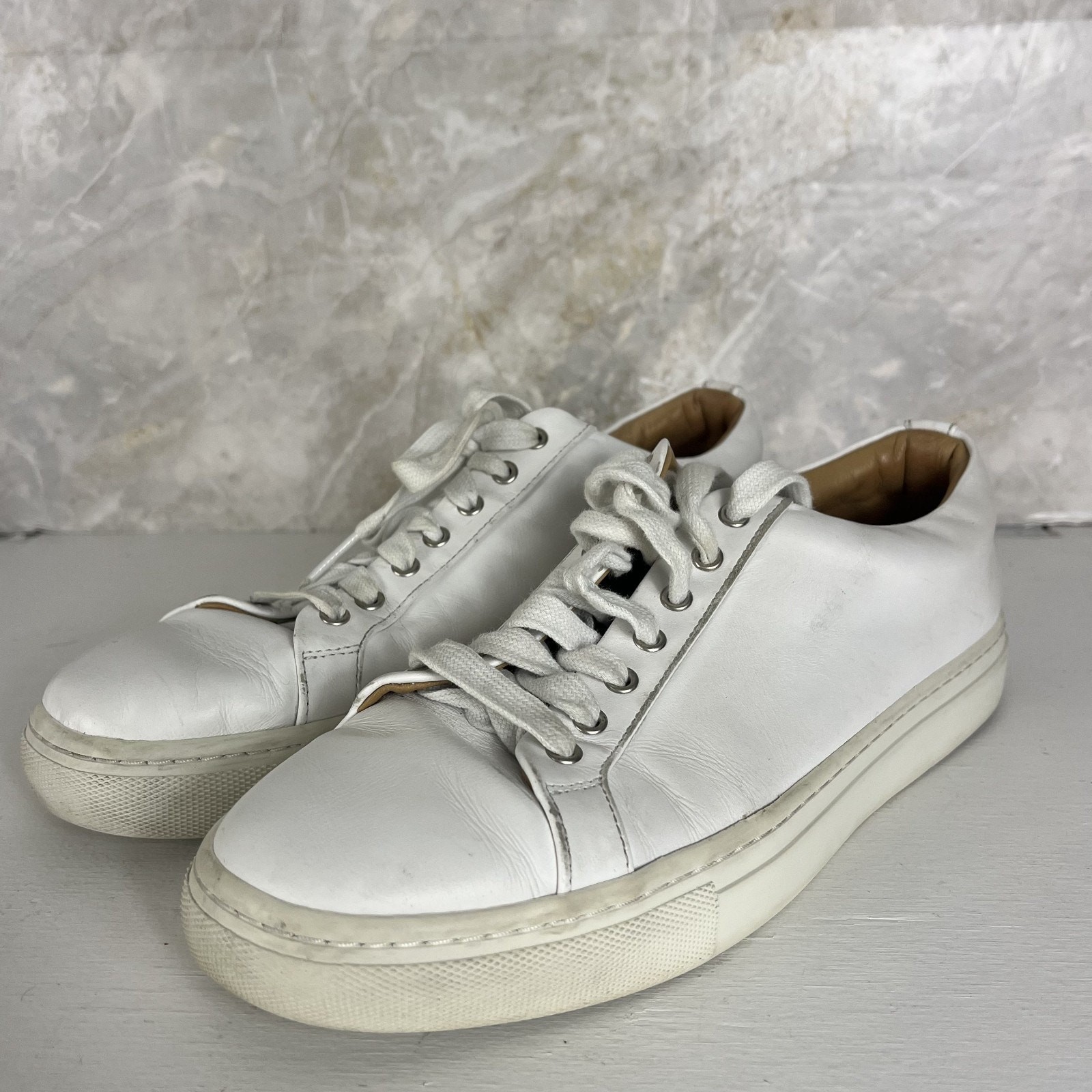 Thursday Everyday White Leather Shoes Sneakers Men\'s Size 11.5 Made in Portugal